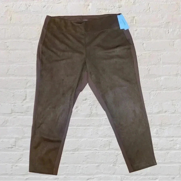 Calvin Klein Faux Suede Pull On Pants - Picture 1 of 4